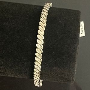 Diamond  and sterling silver bracelet